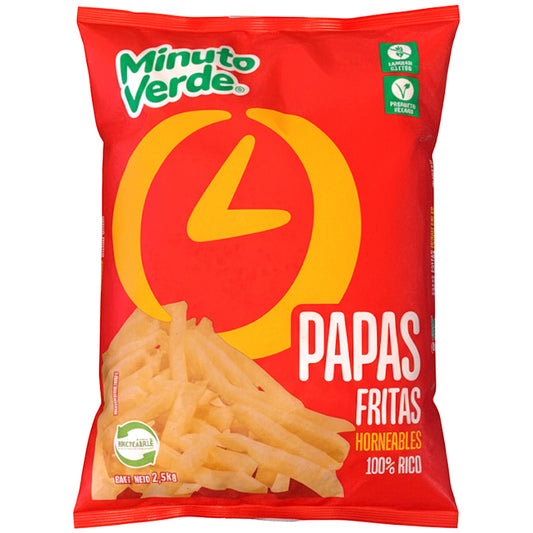 Papas Fritas (Pre-Fritas) 7x7 Minuto Verde 2,5 KG